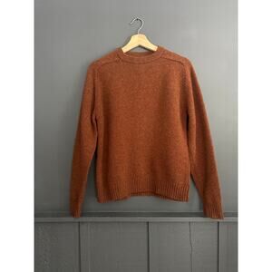 Vintage Banana Republic 100% Shetland Wool Crewneck Sweater Rust Brown Size XS